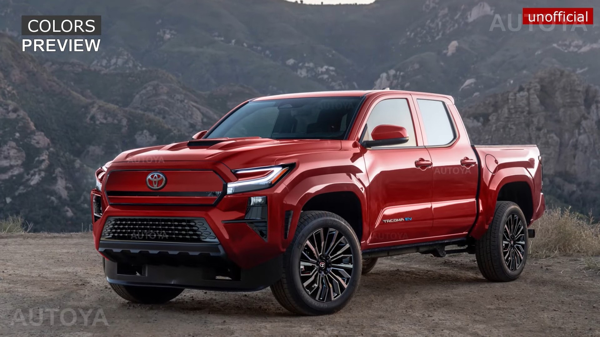 2026 Or 2027 Toyota Tacoma EV Springs To Life Across An Off Road Trail 