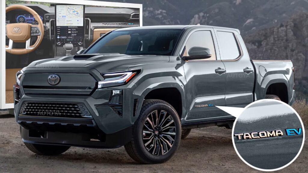 2026 Or 2027 Toyota Tacoma EV Springs To Life Across An Off Road Trail